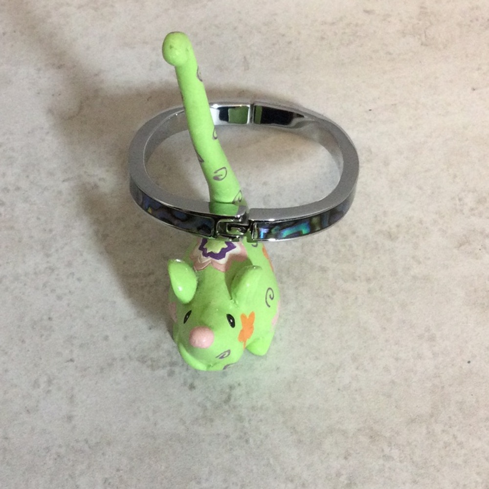 Abalone Silver Bangle Bracelet - image 4